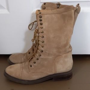Suede combat boots
